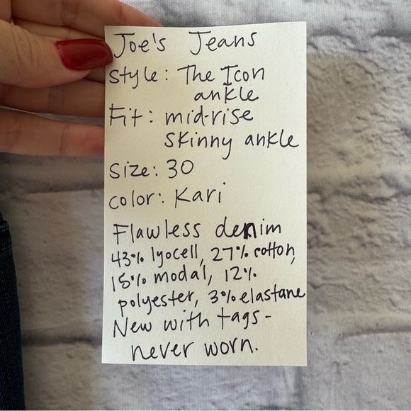 Joe's Jeans The Icon Ankle Dark Wash Mid Rise Skinny Denim Women's 30 - Picture 7 of 8